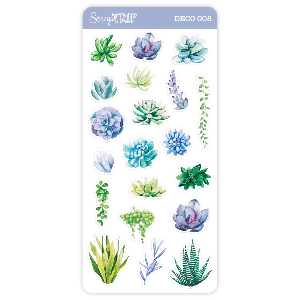 DECO008 - Adesivos Suculentas