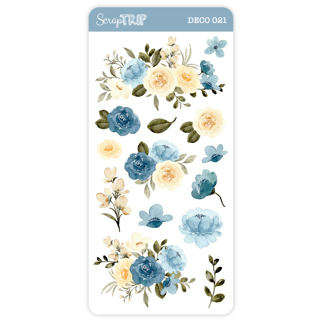 DECO021 - Adesivos Buquê Azul