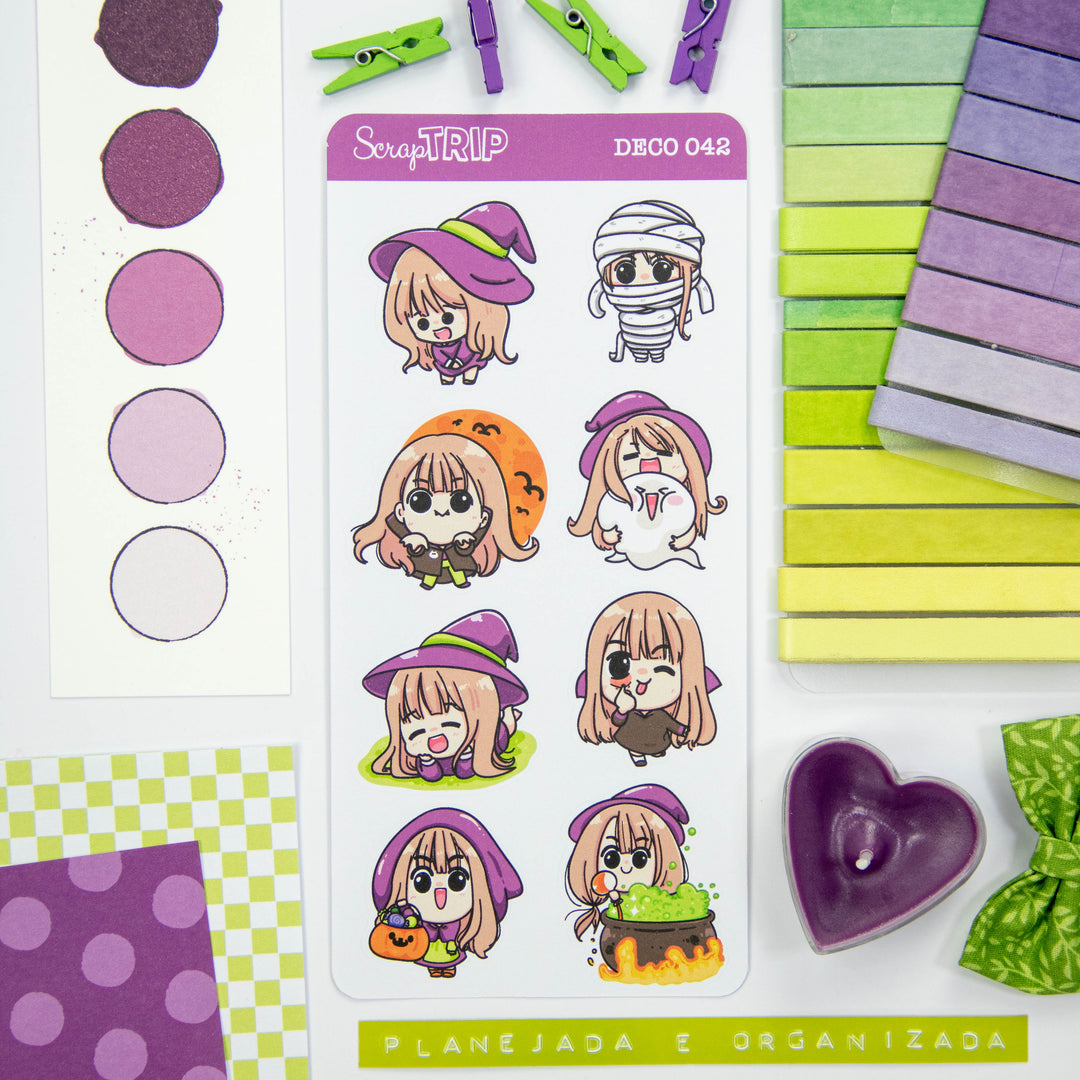 DECO042 - Adesivos Halloween Kawaii
