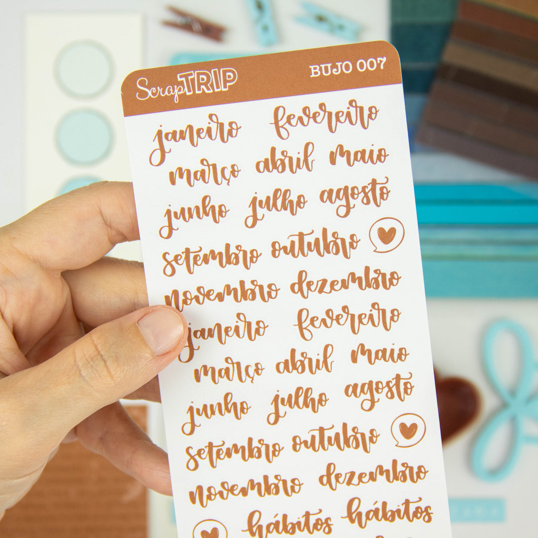 BUJO007 - Adesivos Meses #01