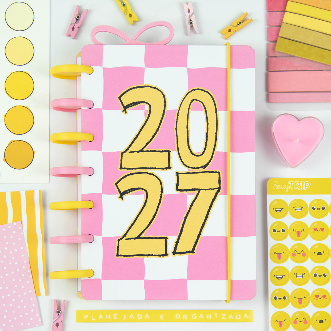 Planner 2027 Amarelo e Rosa