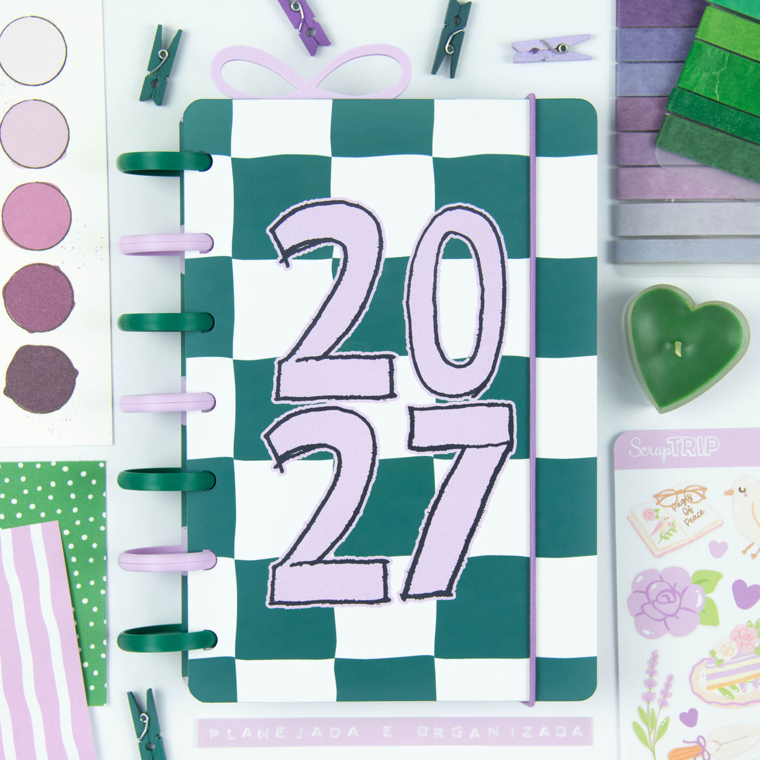 Planner 2027 Verde e Lilás