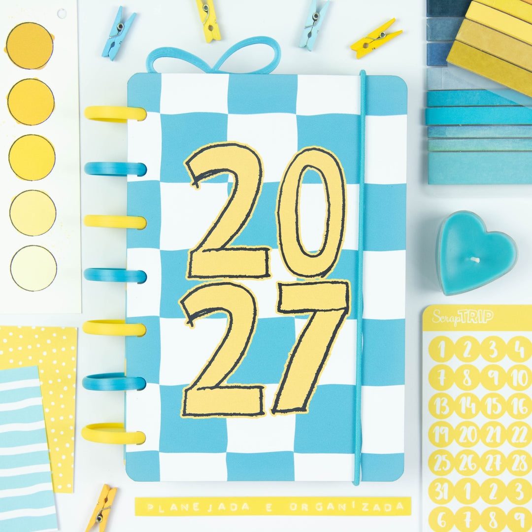 Planner 2027 Azul e Amarelo