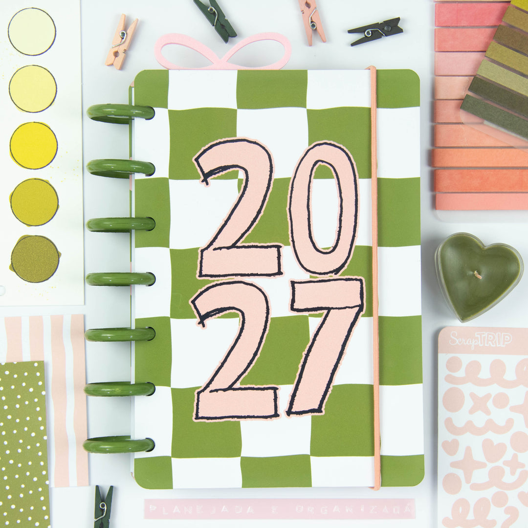 Planner 2027 Musgo e Pêssego